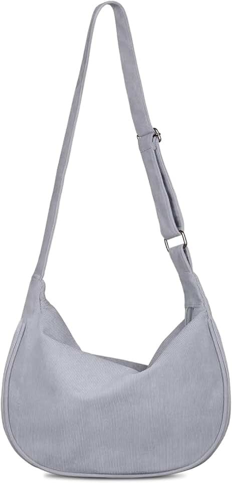 FITDON Halbmond Tasche Damen Crossbody Schultertasche, Hobo Casual Crossbody Bag Cord Umhängetasche mit verstellbarer Schultergurt