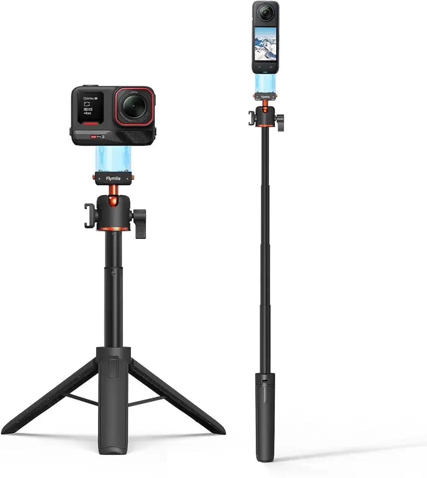 Tripod for Insta360 X5 ACE Pro 2 X6, 21” Selfie Stick Quick Release Extension Rod Mini Table Desk Portable Handle Grip Stand with Cold Shoe for Insta 360 X5 X6 X4 Air, ACE Pro 2 Accessories