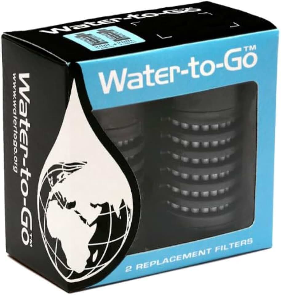 WATER-TO-GO® Ersatzfilter 2er-Set - 3-in-1 Hochleistungsfilter für alle Water-to-go Flaschen | entfernt bis zu 99,9999% aller Bakterien, Viren, Chlor, Fluoride, Aluminium und Schwermetalle