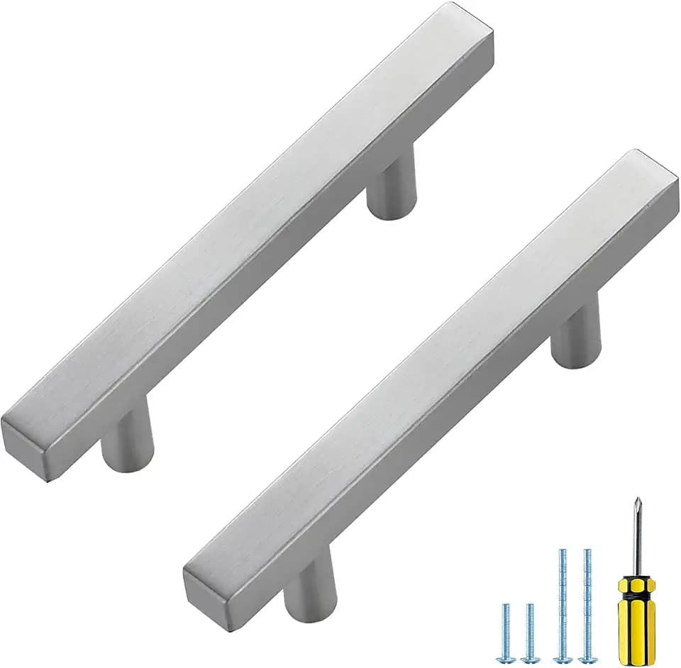 Ravinte Brushed Nickel Cabinet Handles 3 Inch 25 Pack Square Cabinet Pulls
