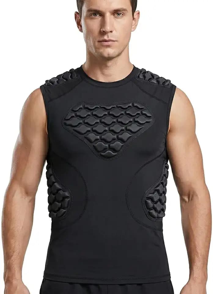 DGXINJUN Men's Football Rib Protector Chest Padded Shirt for Aldult Football Rugby Softball Baseball Heart Sternum Guard