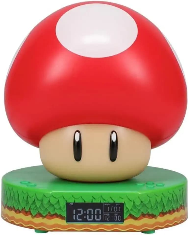 Paladone Super Mario Brothers Mushroom Digital-Wecker - Offiziell Lizenziertes Nintendo-Movie-Merchandise mit Power-Up-Sounds, Kinder-Wecker & Schlafzimmer-Zubehör