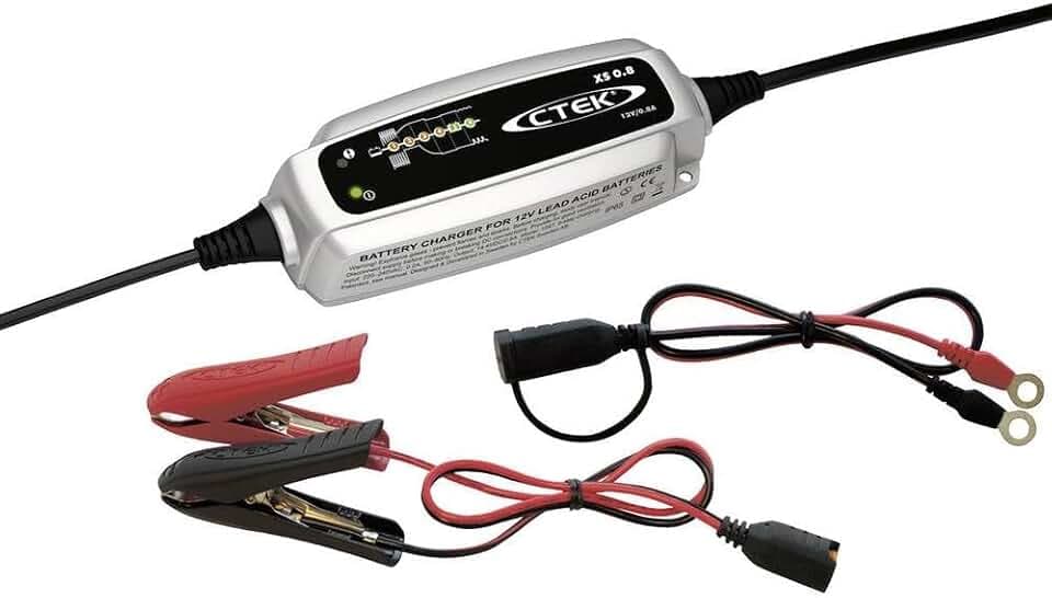 CTEK XS 0.8, Batterieladegerät 12V, Erhaltungsladegerät, Intelligentes Ladegerät Motorrad, Jetski, Quad, Motorschlitten, Wasserfahrzeug, Rasenmäher, Batteriepfleger Mit Entsulfatierungsprogramm