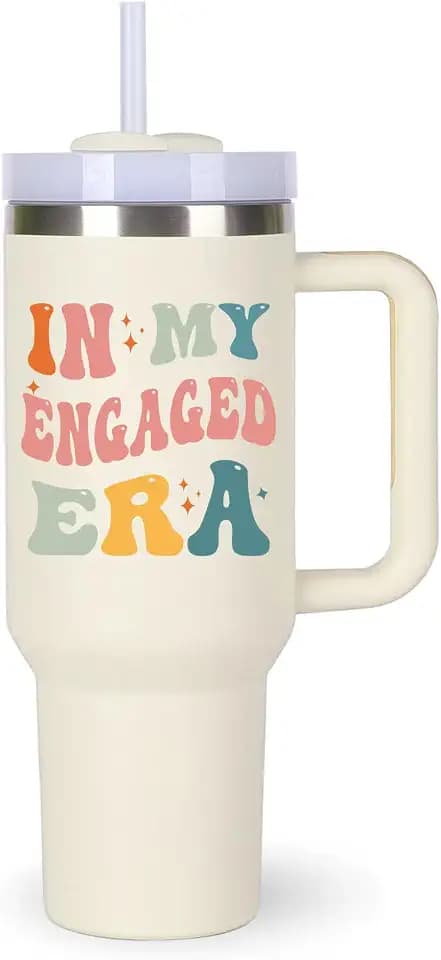 momocici Engagement Cup Tumblers Gifts.40oz In My Engaged Era Tumbler with Handle.Engagement Gift.Engagement Cups.Engagement Tumbler.40oz Fiancée Future Mrs Bride to be Bridal Shower Gifts.