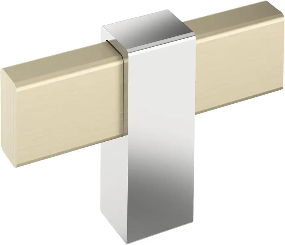 Amerock 2-3/8" Bar Mulino Golden Champagne/Polished Chrome Cabinet Knob