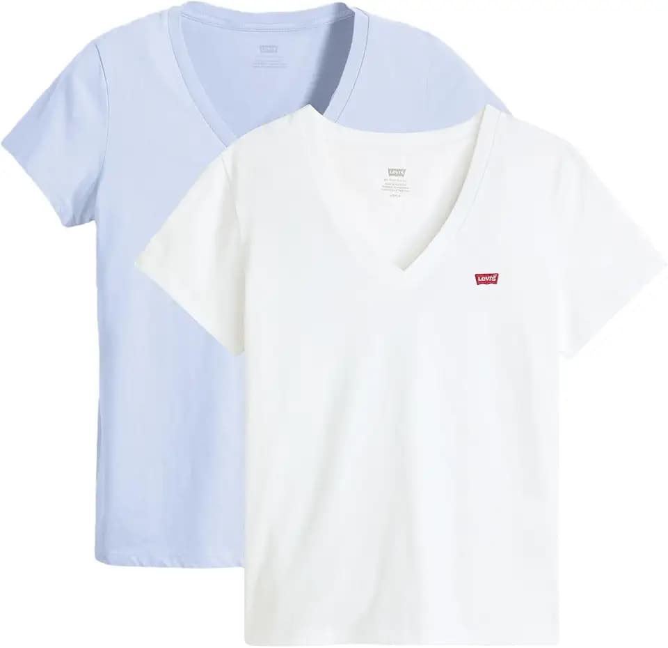 Levi's Damen 2pack Perfect Vneck Tees T-Shirt (2er Pack)