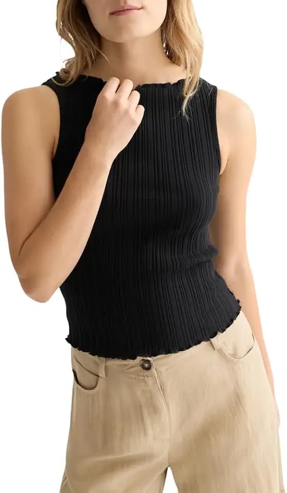 Scotch & Soda Damen Rib Racer Tank Top Tanktop (1er Pack)