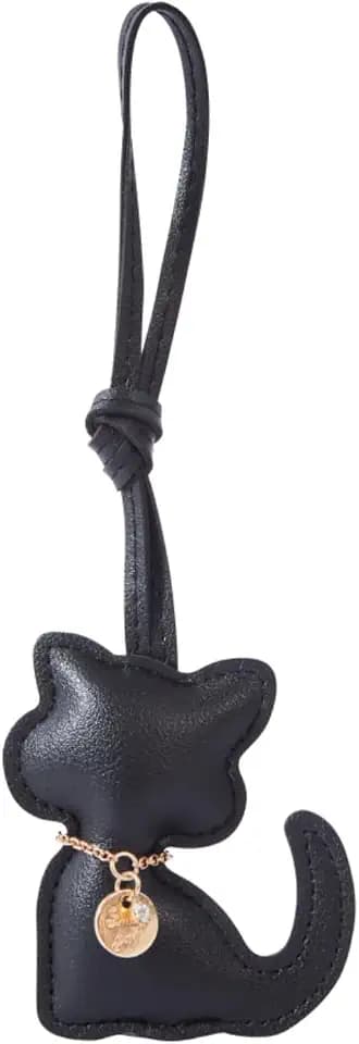 Cat Leather Bag Charm Cute Purse Charms for Handbags Tote Bags Backpack,PU Purse Accessories for Women Car Key Decoration