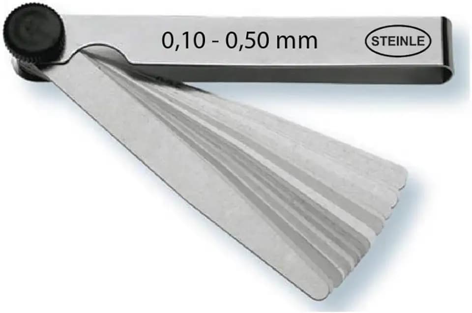 STEINLE Fühlerlehre 21 Blatt 0.10-0.50 mm Abstands Lehre Ventillehre Fühllehre