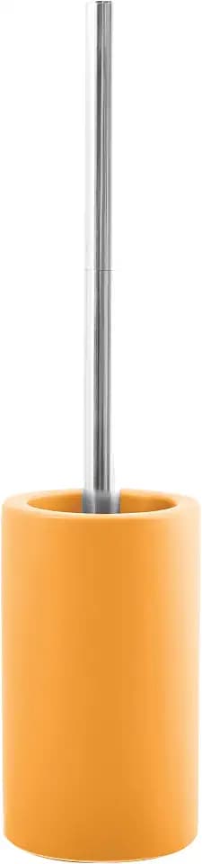 Spirella Tube Bürste Toilettenbürste Klobürste WC Garnitur aus Porzellan matt gelb, Edelstahl, Yellow, Unique