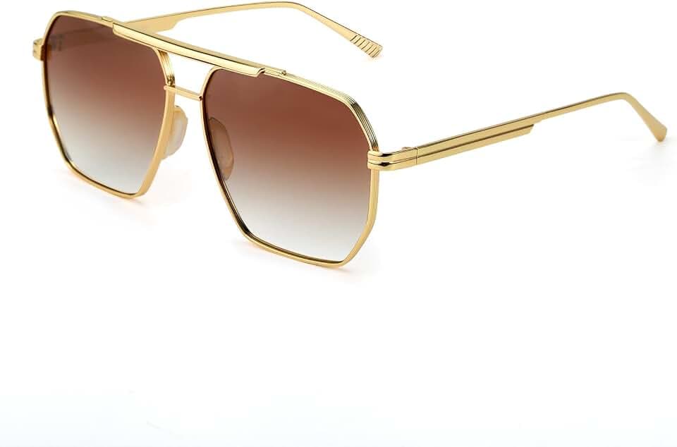 DreamCalf Oversized Tangle Free Aviator Sunglasses for Women Men Trendy Polarized Sunglasses for Driving & Traveling