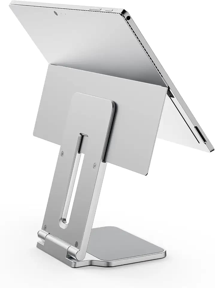 Kensington Elevated Stand for Surface Pro and Surface Go, Stand for Desk, Non-Skid Tablet Holder Designed for Surface Pro, Silver (K58277WW)