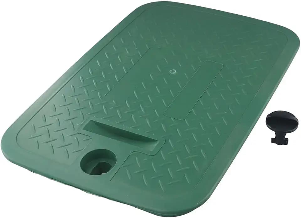 Water Intake Valve Box Cover 12X17 Inch for weather-resistant Hinged Lid For Irrigation Control Valve Box, Fits Most Sprinkler Systems, Outdoor Garden Protective Connector Housing Green