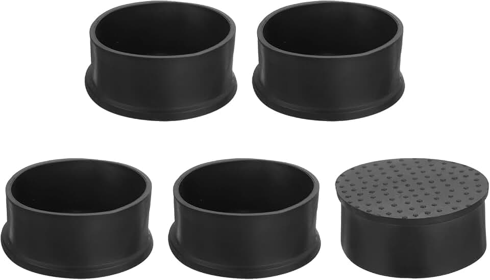 uxcell 5Pcs Chair Leg Caps, Fit OD 76mm (3 Inch) Non-Marking PVC Chair Leg Tips Non-Slip Chair Leg Floor Protectors Round Table Covers End Caps for Furniture, Black
