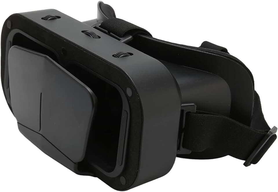 3D VR Virtual Reality Headset, Am Kopf Getragene VR-Brille für Handy-Videospiele, Universeller Weicher, Komfortabler VR-Brillen-Viewer für OS Android 360 Grad
