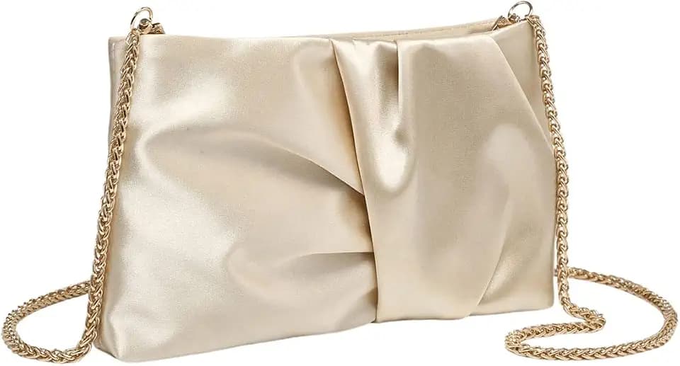 GORGLITTER Women's Satin Clutch Purse Wedding Formal Evening Bag Dressy