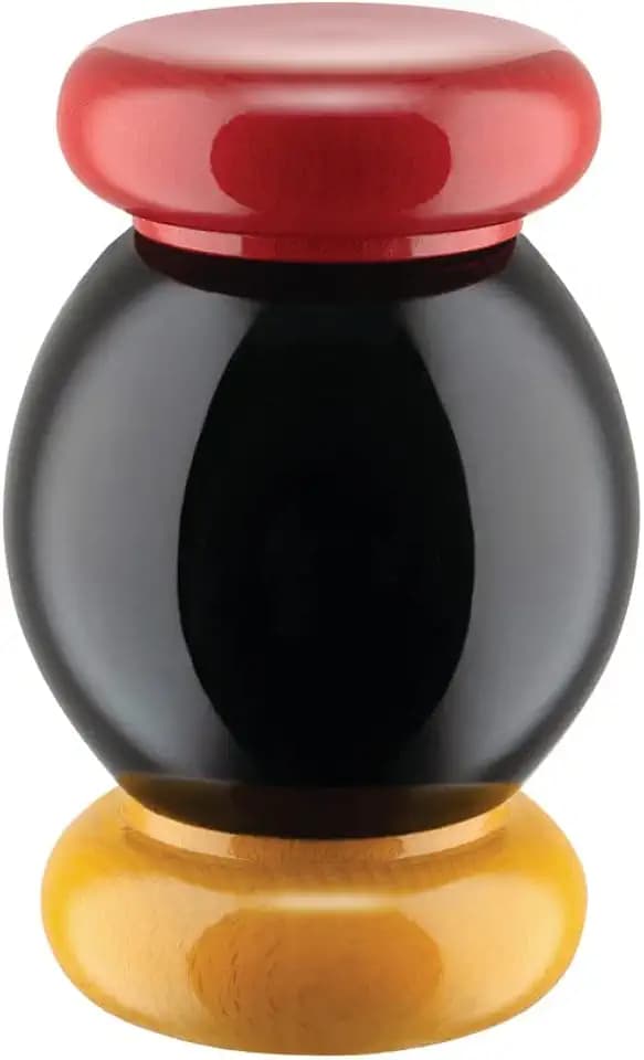 Alessi Totem Domestici ES18 - Design Salz-, Pfeffer- und Gewürzmühle aus Buchen-, Schwarz-, Gelb- und Rotholz