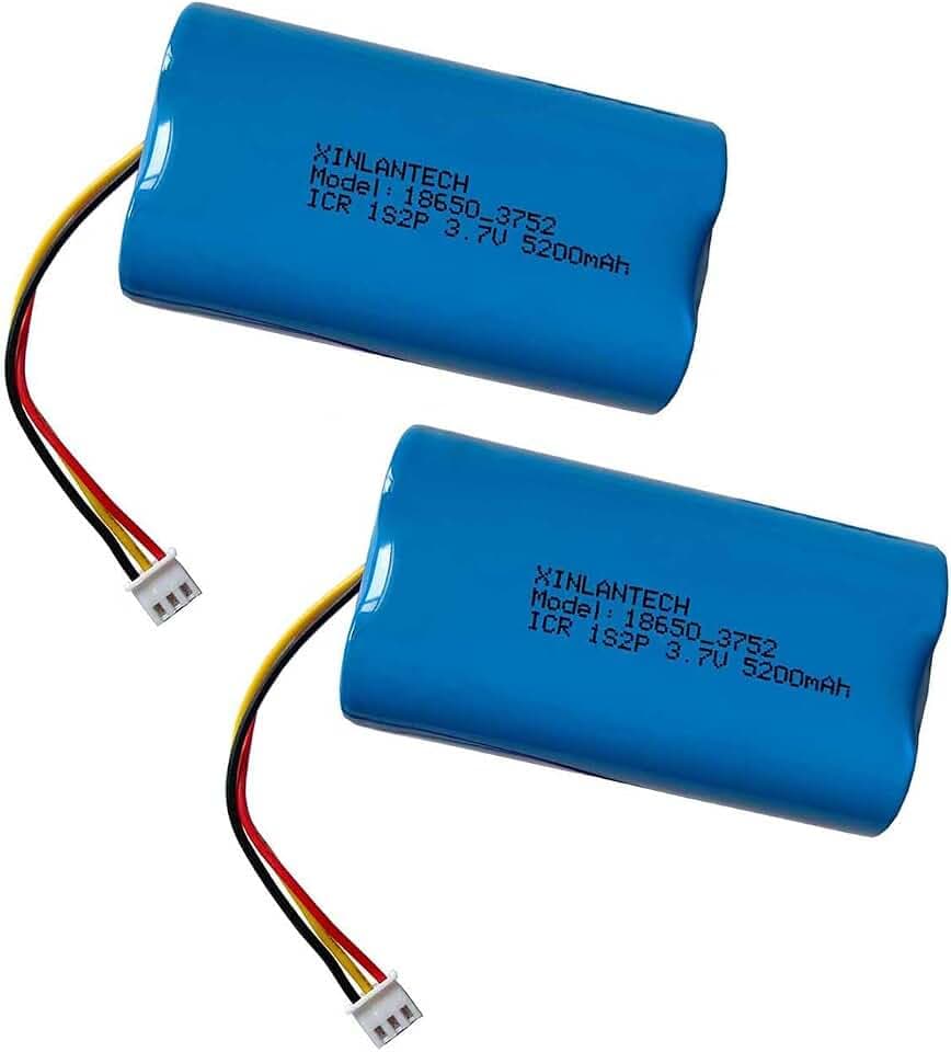 18650 1s2p 5200mAh 3.7v Rechargeable Lithium-ion Battery with XH2.54/3p Plug Connector / 5C Cells/Support Fast Charging - 2 Pack