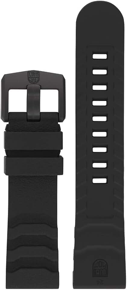 Luminox Uhrenarmband aus Kautschuk mit Carbonoxschließe in der Farbe Schwarz für die Serie Navy Seal 3600, Bandanstoß: 24mm, FP3800.20B
