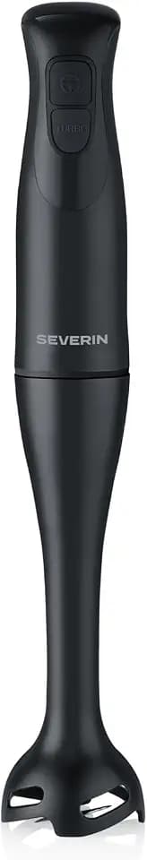 Severin Stabmixer zum Pürieren und Zerkleinern, Mixstab, abnehmbarer Mixfuß, Turbotaste, 2-Klingen-Messer, einfache Reinigung, rutschfester Griff, für Smoothies, Shakes, Saucen, 350W, schwarz, SM 3760