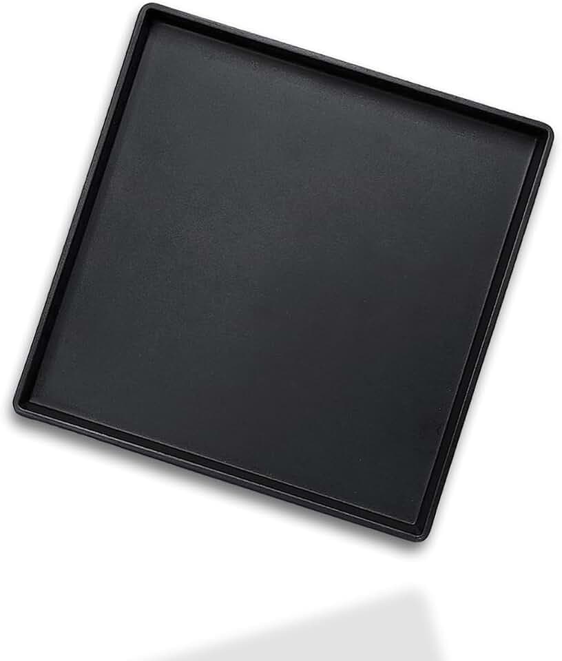 Small Square Serving Tray (9 inch), Hard Plastic Black Tray