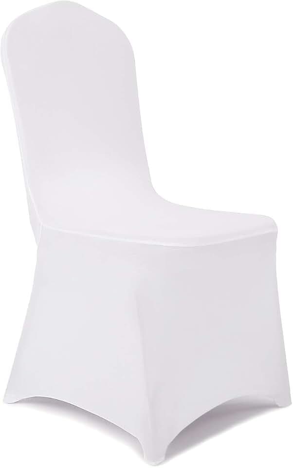 Peomeise Stuhlhussen aus Stretch-Elastan, für Hochzeit, Party, Esszimmer, Bankett, Event, Weiß, 50 Stück