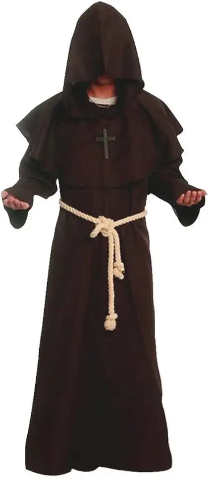GOLDSTITCH Friar Medieval Hooded Monk Renaissance Priest Robe Costume Cosplay