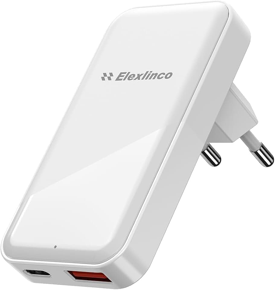 USB C Netzteil, Ultra-schlank Flaches Ladegerät für iPhone 16 15 14 13 12 11 SE, 20W PD Schnellladung für Samsung Galaxy S24 S23 S22 und mehr, USB Stecker Adapter für das Heimbüro