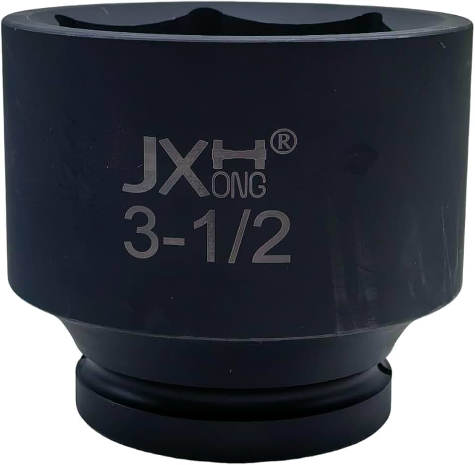 1" Drive 3-1/2" Jumbo Impact Socket, 6-Point, Heat Treated Cr-Mo Alloy Steel