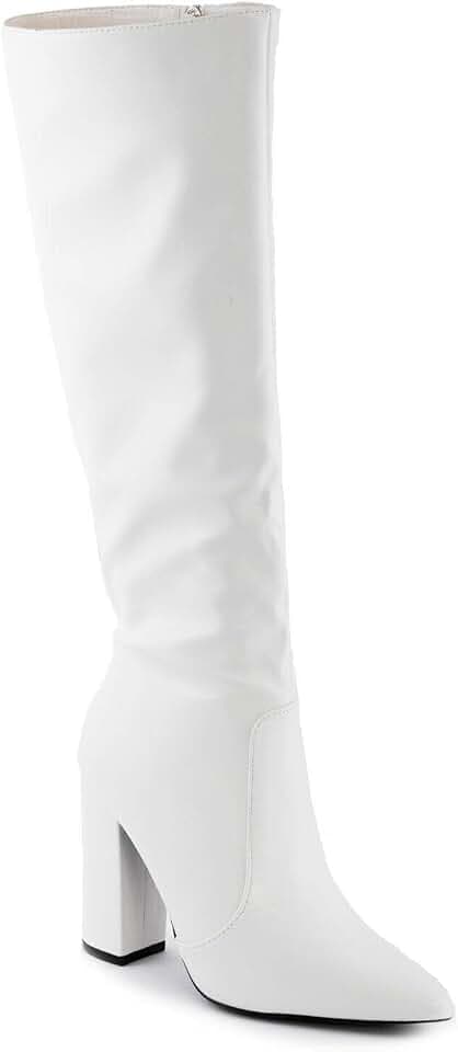Toocool Damen Overknee Stiefel High Heels Spitz Zehe Kunstleder Stilettos X8056