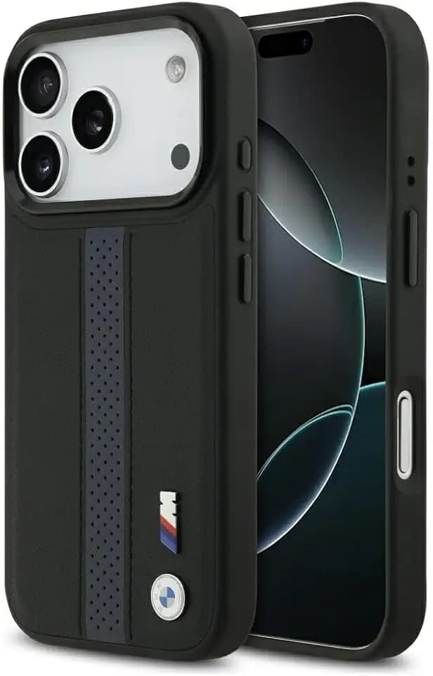 CG MOBILE BMW M Perforiertes Streifenlogo, kompatible mit MagSafe Hülle für iPhone 17 Pro (Blau)