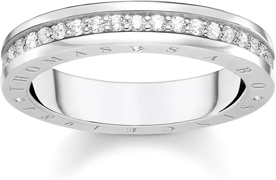 THOMAS SABO Ring mit weißen Steinen Pavé Silber 925 Sterlingsilber