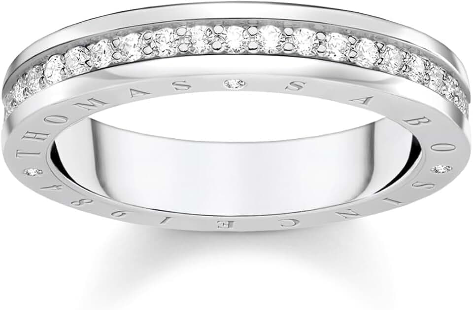 THOMAS SABO Ring mit weißen Steinen Pavé Silber 925 Sterlingsilber