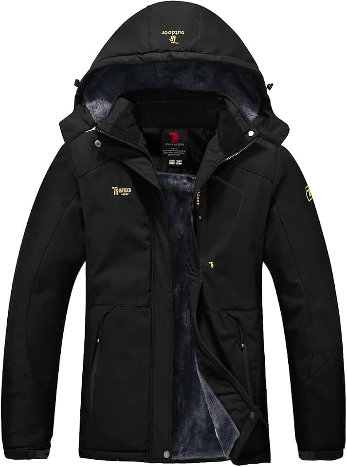 YSENTO Damen Winterjacke Wasserdicht Skijacke Outdoor Softshelljacke Warm Fleecejacke Funktionsjacke mit Abnehmbarer Kapuze