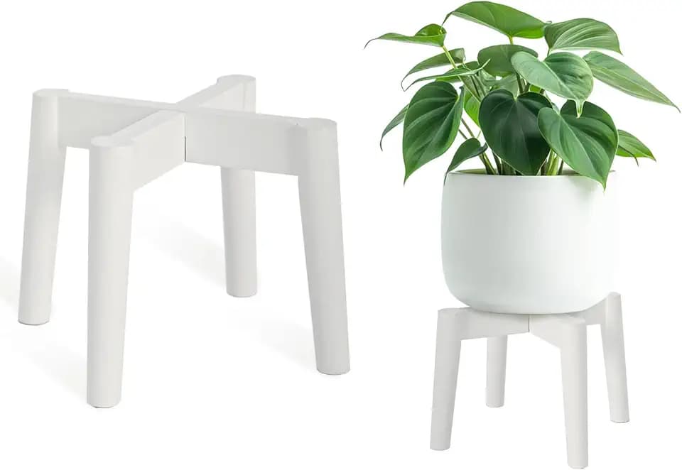 Wood Plant Stand, Indoor Outdoor Holder, 7.5x9.8 Inch
