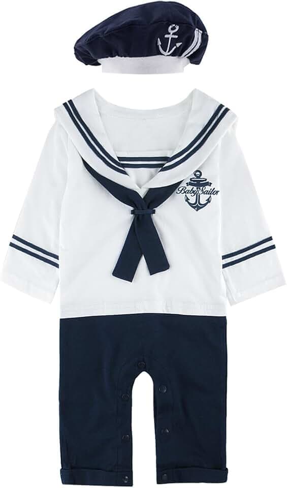 Matrose Kostüm Strampler mit Hüte für Baby Jungen
