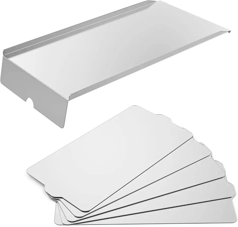 Outspark BCA006 Drip Tray Heat Baffle and BAC410 Grease Drip Tray Liners for Traeger Pro 34 Series Accessories, Eastwood 34, Texas Elite 34, Texas Elite, Limited Edition, Texas Pro, BBQ075, BBQ100