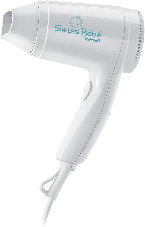 Valera, Swiss Bébé 554.13, Haar-/Körpertrockner für Babys, sicher, supersanft & leise, mit Heizelement SECURITY, 2 Temperatur/Luftstrom-Schaltkombinationen, Ein/Aus-Druckschalter, Ondulierdüse, weiß