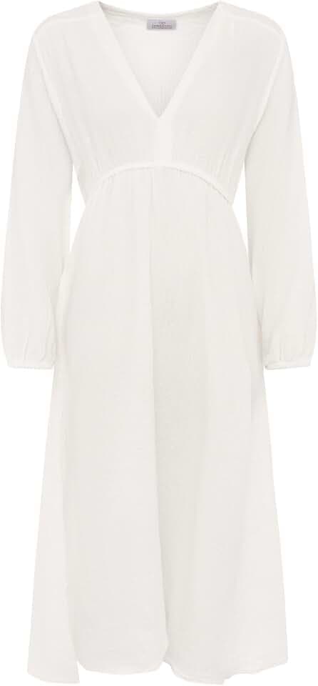 Zwillingsherz Maxikleid Damen Musselin Baumwolle V-Ausschnitt One Size