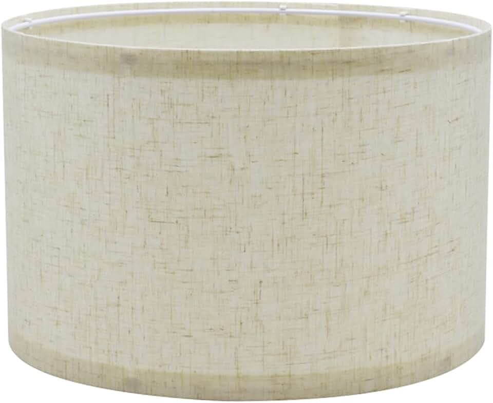 Stoff Lampenschirm, Lampenschirm Zylindrisch für Hängelampe Tischlampe Wandlampe Nachttischlampe und Stehlampe, Naturleinen 30X30X20cm (Beige)
