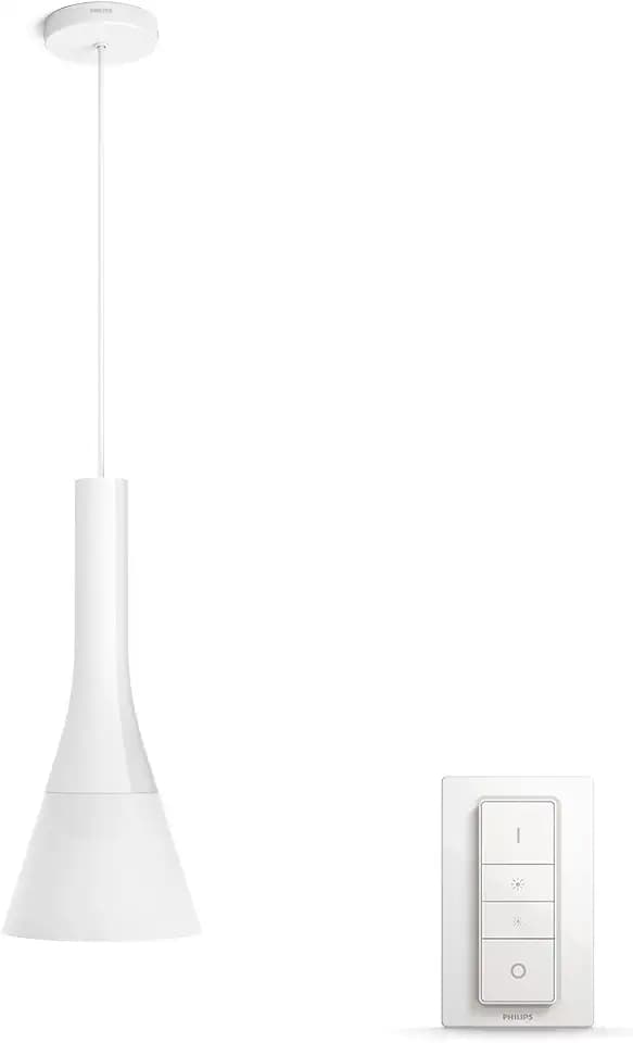 Philips Hue Explore LED Pendelleuchte, inkl. Dimmschalter, dimmbar, alle Weißschattierungen, steuerbar via App, kompatibel mit Amazon Alexa (Echo, Echo Dot), weiß