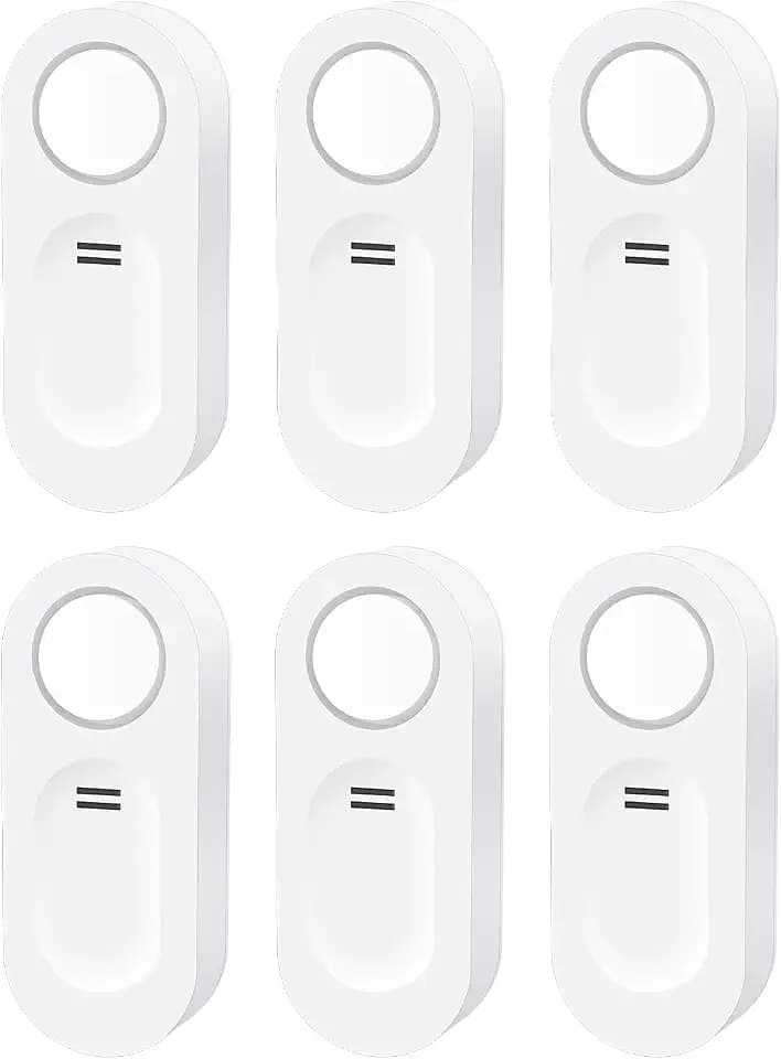 Water Sensor 6 Pack, Water Leak Detector 120dB, Sensitive Leak and Drip Alert, Wireless Detector for Bedrooms, Basement, Kitchen, Bathroom, Laundry (Battery Included, No app Connected)