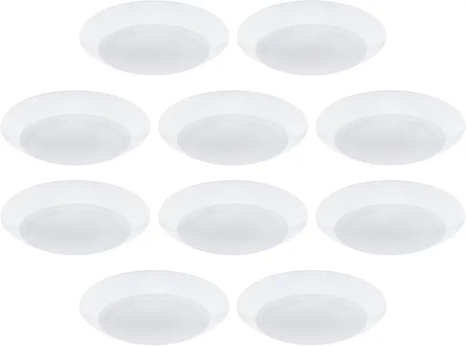 WAC Lighting Disc 6in LED Round Flush Mount with Recessed Retrofit Kit 5-CCT Selectable 2700K-3000K-3500K-4000K-5000K 15W 950 Lumens in White (Pack of 10)