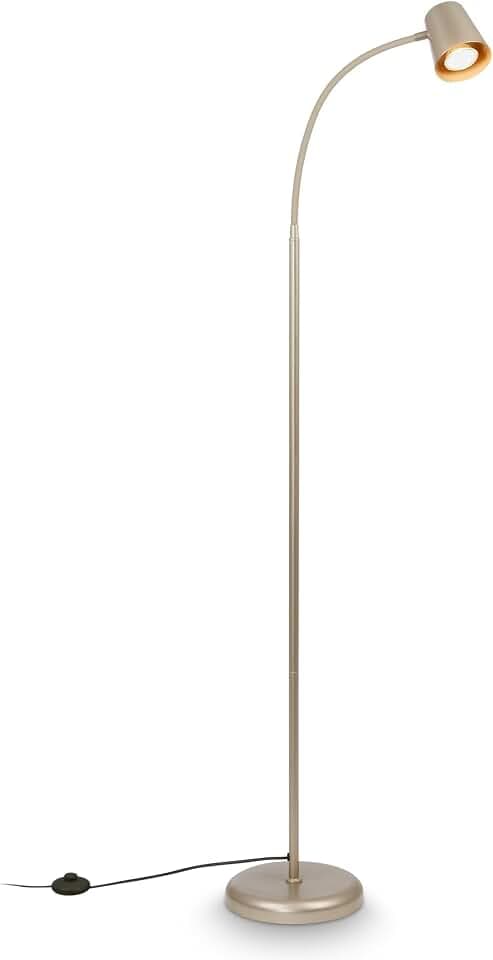 BRILONER - Stehlampe Kabelschalter Schwenkbar 127,5 cm Satin-Metallic
