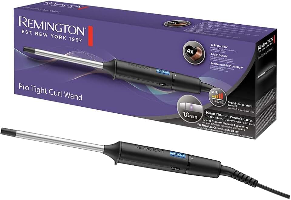Remington Lockenstab Mini Pro Digital, 10 mm, Schwarz, LCD-Display, CI6X10