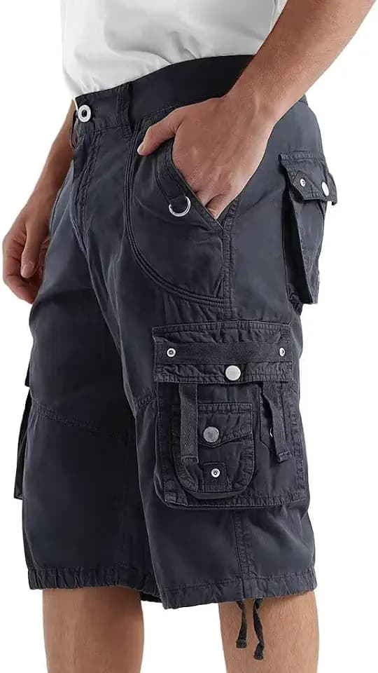Cargo Shorts for Men Casual 3/4 Capri Pants with Pockets