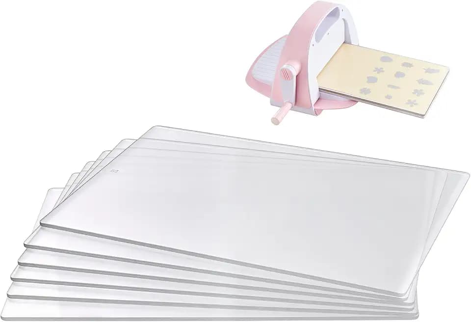 VEVOR Stanzplatten, 6er-Pack 308x216x3 mm, Cutting Pads, Polycarbonat-Schneideplatten, Kompatibel mit VEVOR Stanz- & Prägemaschine KM-1885, für Scrapbooking & Kartenherstellung, Transparent