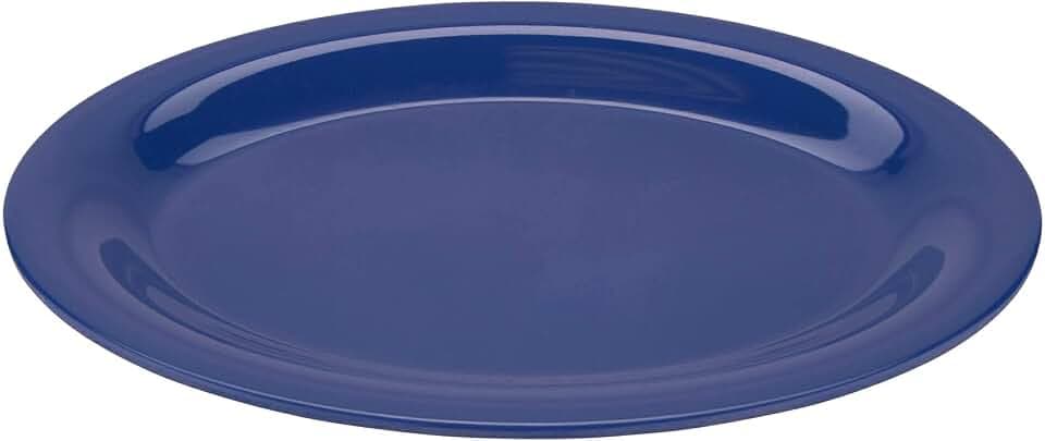 GET OP-120-PB Melamine Oval Serving Platter / Dinner Plate, 12" x 9", Peacock Blue (Set of 12)