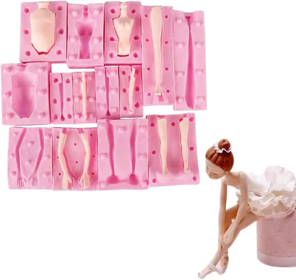 7 Packungen Puppen Körper Bein Arm Modell Mann Frau Mädchen Kind Körper Silikon Fondant Formen Aromatherapie Gips Ton Form Schokolade Keks Zucker Handwerk Form DIY Kuchen Dekorieren Zubehör