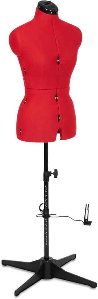 Adjustoform FG304 Sew Simple Schneiderpuppe, Nähpuppe, 8 verstellbare Teile, Größen 38 bis 46, klein, Mohnrot, Mohnblumenroter Nylonstoff, Rot (Poppy Red), S